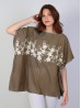 Stitched Flower Design Fashion Flowy Top